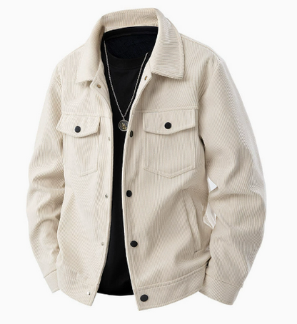 Men's Corduroy Cargo Lapel Jacket for Spring & Autumn