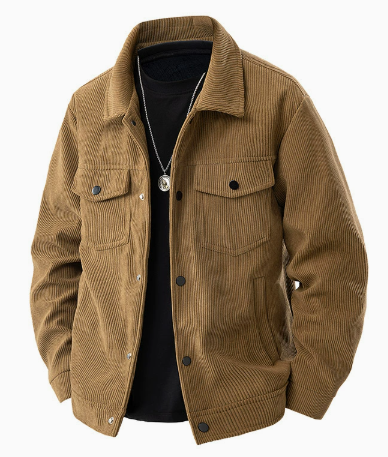 Men's Corduroy Cargo Lapel Jacket for Spring & Autumn
