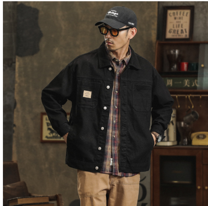 Men's Cotton Lapel Vintage Cargo Jacket Spring